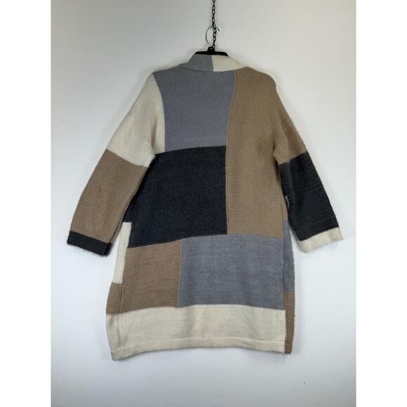 On Blue Cardi Cuddle Sweater Womens Medium Cozy Soft Knit Colorblock Pullover - Picture 2 of 7